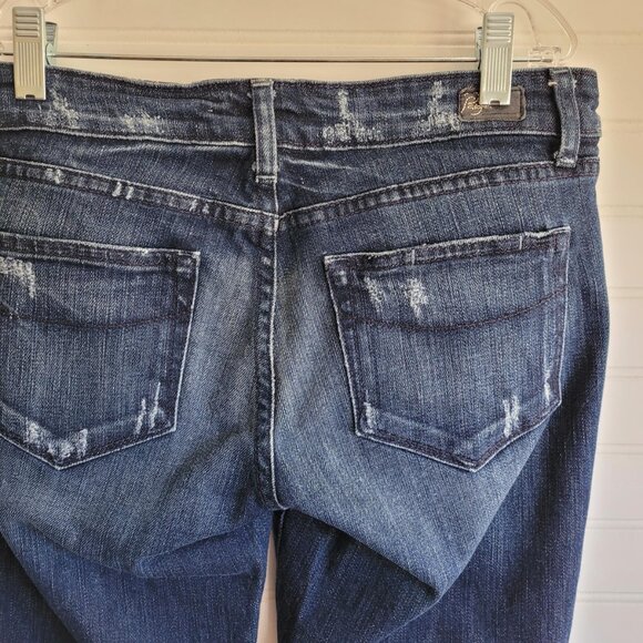 Paige Jeans Size 28 Blue Heights Skinny Dark Wash Distressed Stretch - Picture 6 of 10